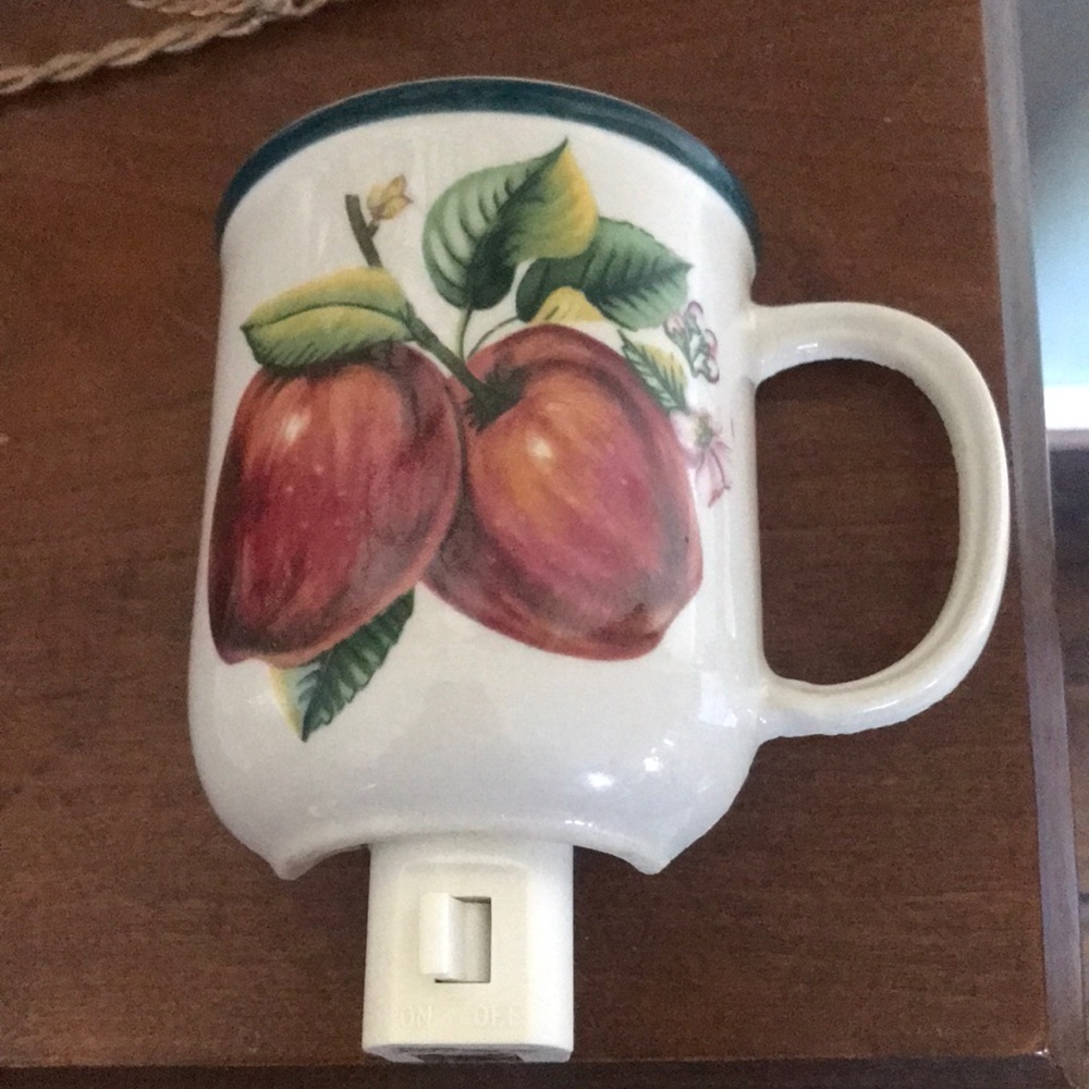 Rare Stoneware Apple Blossoms Apple Night Light